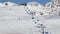 Skiers on ski slope in Obertauern aerial