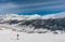 Skiers on the slope of Ski resort Livigno