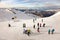 Skiers on the slopes of Hintertux, Austria.