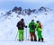 Skiers on the slopes of the ski resort of Meribel