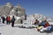 Skiers Taking Sunbath