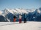 Skiers watching the Alps