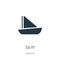 Skiff icon vector. Trendy flat skiff icon from nautical collection isolated on white background. Vector illustration can be used