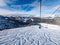 Skiing in Bellvue Saint-Gervais-les-Bains, Alps mountain, France