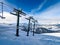 Skiing in Bellvue Saint-Gervais-les-Bains, Alps mountain, France