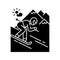Skiing black glyph icon