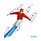 Skiing - Cartoon skier running downhill