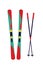 Skiing equipment flat vector illustration