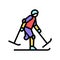 skiing handicapped athlete color icon vector illustration