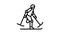 skiing handicapped athlete line icon animation