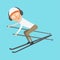 Skiing human trick vector illustration.