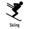 Skiing icon, simple style.