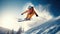 Skiing. Jumping skier. Extreme winter sports. Generative AI