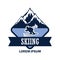 Skiing logo with text space for your slogan / tag line