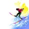 Skiing man background. Extreme sports illustration