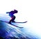 Skiing man background. Extreme sports illustration