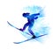 Skiing man background. Extreme sports illustration