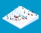 Skiing Mountain Isometric Landscape