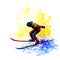 Skiing people background. Extreme sports vector illustration