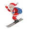 Skiing Santa isolated illustraton on white background