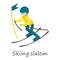 Skiing slalom icon, isometric style