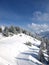 Skiing slope in the alps in germany