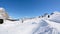 Skiing in the snow on a beautiful winter day