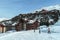 Skiing and snowboarding on the mountain of Les arcs-La Plagne, France