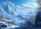 Skiing in the Snowy Mountains: A Panoramic View
