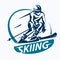 Skiing stylized vector symbol