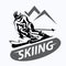 Skiing stylized vector symbol