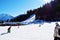 Skiing track in Auronzo di Cadore, beautiful landscape, Dolomiti mountains, Italy