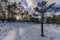 Skiing tracks in winter landscape in Norway