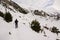 Skiing, winter, skiers on ski run,Pyrenees