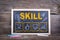 Skill Business concept. Chalk board Background