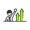 Skill Growth Icon Color Illustration Design