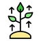 Skill level plant icon  flat