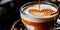 skilled barista crafting intricate latte art atop a perfectly brewed coffee. Generative AI