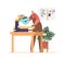 Skilled Carpenter Female Character Cutting Wood with Circular Saw In A Workshop, Create Furniture, Cabinets, Structures