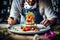 Skilled food stylist artfully decorating a meal for presentation in a trendy restaurant