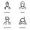 Skilled People Avatar Line Vectors