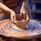 Skilled Potter Creating Masterpiece on Spinning Wheel