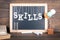 Skills. Education, Career, Business, Opportunities and Success Concept
