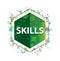 Skills floral plants pattern green hexagon button