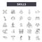 Skills line icons, signs, vector set, linear concept, outline illustration