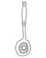 Skimmer Slotted Spoon Holes Ladle - vector linear illustration for coloring. Outline. Skimmer - Kitchen Tool - Element for colorin