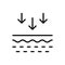 Skin Absorption Line Icon. Penetration of UV Ray to Skin Linear Pictogram. Arrow Down to Skin Layer Outline Icon. Skin