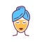 Skin care color line icon. Woman with facial mask sign. SPA, Cosmetic procedures. Pictogram for web page, mobile app, promo