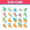 Skin Care Cosmetic Isometric Icons Set Vector