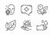 Skin care, Medical chat and Leaf icons set. Leaves, Face verified and Rubber gloves signs. Vector